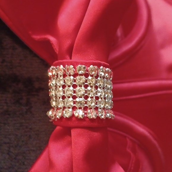 NWT *Victoria's Secret Dream Angels Red Bling Rhinestone Bow Long Line Satin Bra - Picture 8 of 13